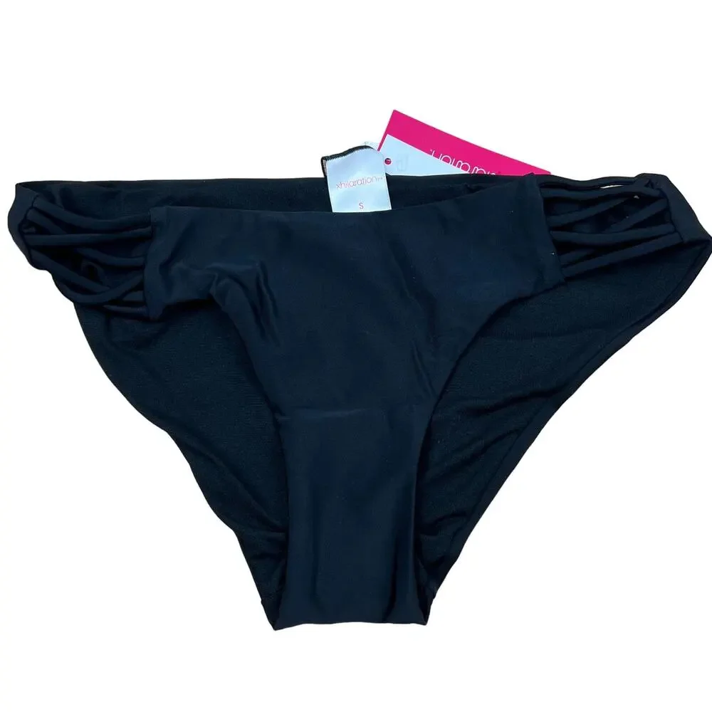 Xhilaration Women's Black Cheeky-Fit Bikini Bottom - Size Large - NWT
